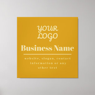 Impressão Em Tela Seu Logotipo Retro-Moderno Dourado Claro e Escuro