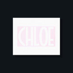 Impressão Em Tela Seu nome | Texto branco a negrito sobre Rosas clar<br><div class="desc">Pegando os olhos e moderno.</div>