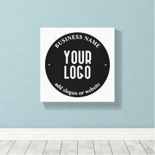 Impressão Em Tela Seu Texto & Logotipo Carregado Preto e Branco Ed
