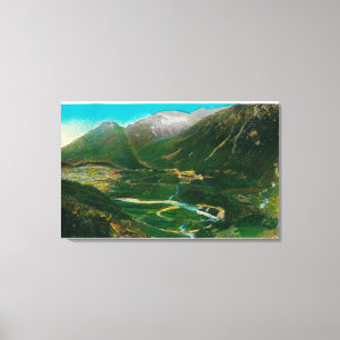 Impressão Em Tela Seward, laço famoso da estrada de ferro da área 