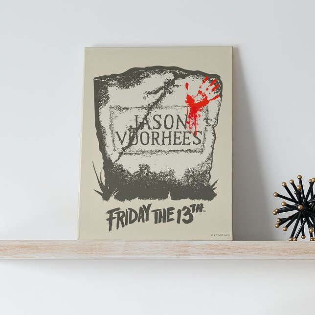 Impressão Em Tela Sexta-feira, 13 | Jason Voorhees Headstone (Canvas on shelf)