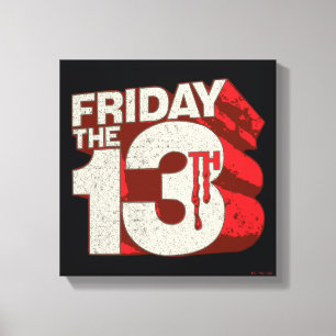 Impressão Em Tela Sexta-feira, 13   Logotipo 3D empilhado com sangra