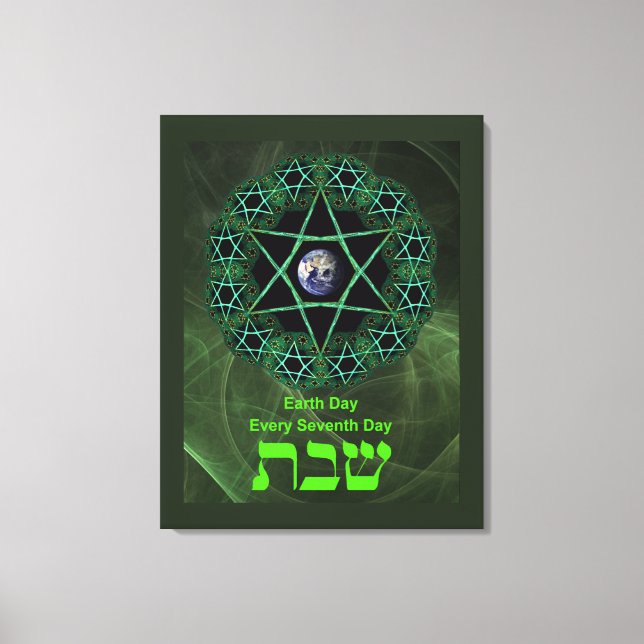Impressão Em Tela Shabbat - Dia da Terra (Frente)