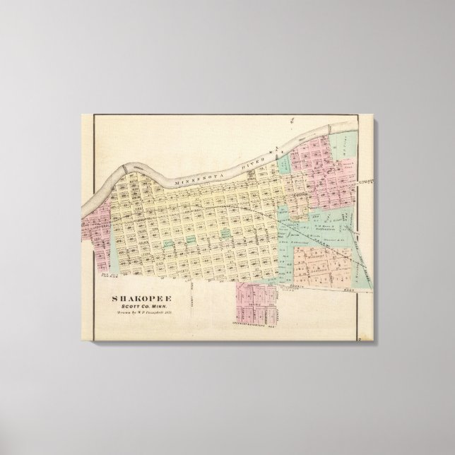 Impressão Em Tela Shakopee, Scott County, Minnesota (Frente)