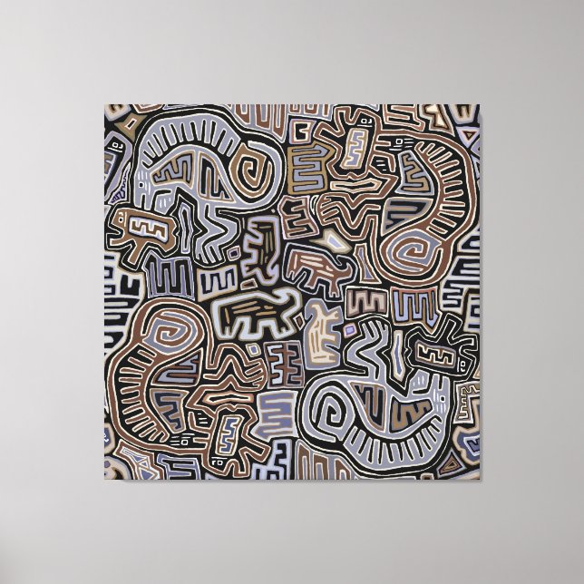 Impressão Em Tela Shaman Peyote Espíritos Ritais Serpentes (Frente)