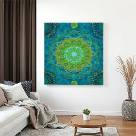 Impressão Em Tela Shambala Tantric Nymphaea mandala art<br><div class="desc">Este trabalho de arte moderno, adorado com matizes verdes e turquesas, evoca a Terra e o ar, simbolizando um apelo à consciência climática. Elevem o seu espaço com esta peça de qualidade galeria, trabalhada a partir de papel de arquivo e impressa com tintas à base de pigmentos, para uma atração...</div>