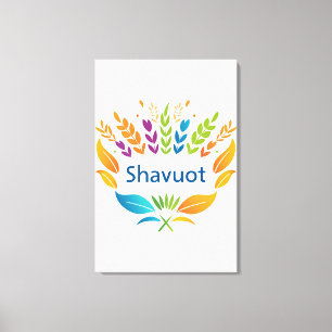 Impressão Em Tela Shavuot - Símbolo Shavuot com Trigo Colorido