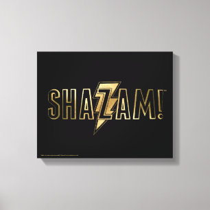 Impressão Em Tela SHAZAM! logotipo Dourado de  
