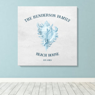 Impressão Em Tela Shell Blue Conch