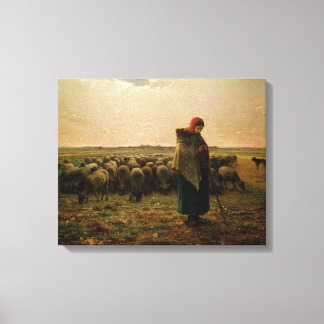 Impressão Em Tela Shepherdess com seu bando, 1863 (Frente)