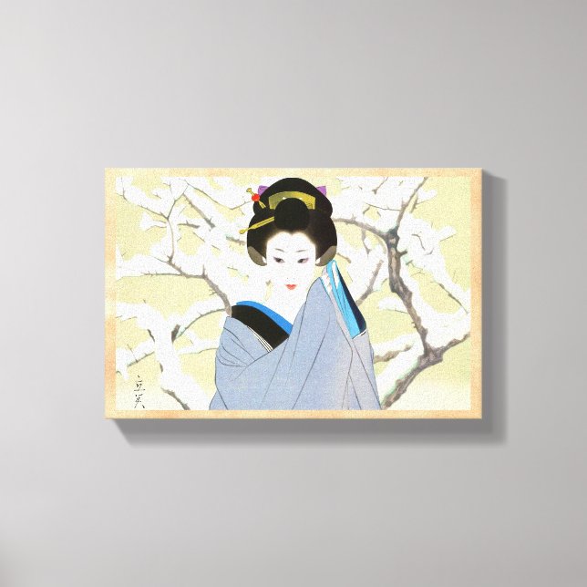 Impressão Em Tela Shimura Tatsumi Dois Indivíduos Neve Japonesa (Frente)