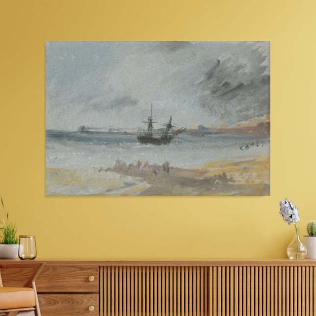 Impressão Em Tela Ship Aground Brighton (Insitu(Sala de estar))