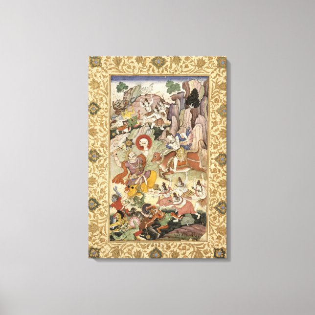 Impressão Em Tela Shiva matando o Demon Andhaka, c.1585-90 (Frente)