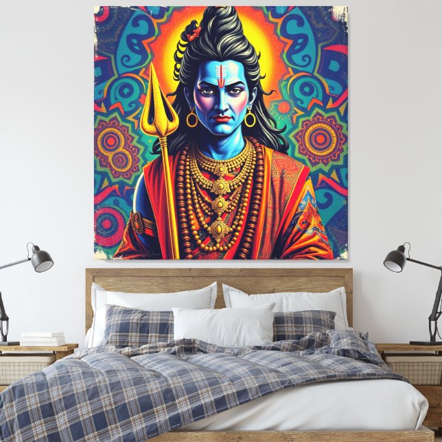IMPRESSÃO EM TELA SHIVA O DESTROYER-5 (Insitu(Quarto))