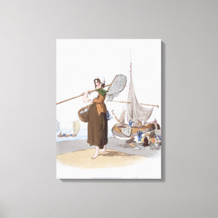 Impressão Em Tela Shrimper fêmea, do "traje de Grâ Bretanha",