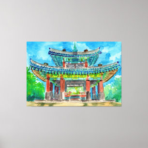 Impressão Em Tela Shrine budista coreana