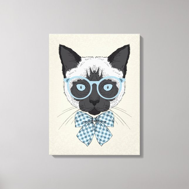 Impressão Em Tela Siamese Cat Fashion Smart (Frente)