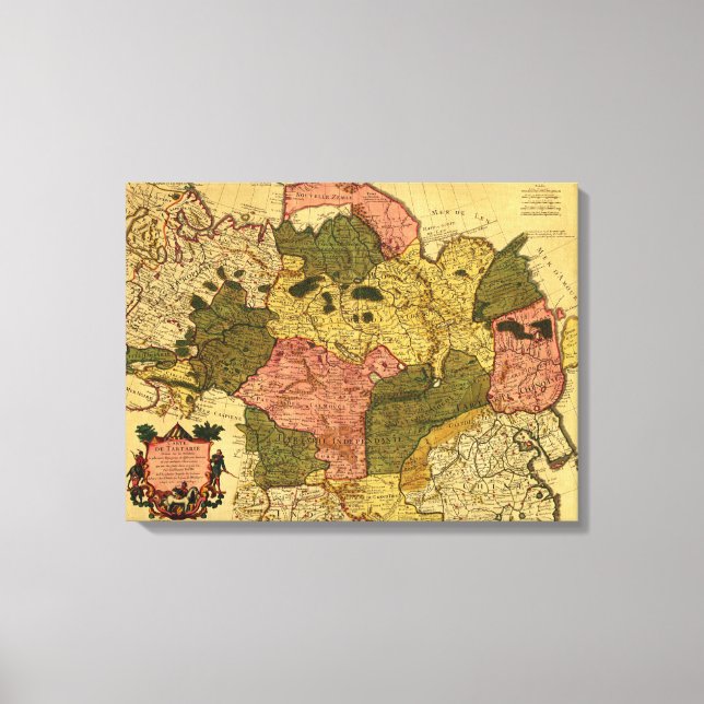 Impressão Em Tela Sibéria, RússiaMapa PanorâmicoSibéria, Rússia (Frente)