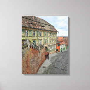 Impressão Em Tela Sibiu antigos edifícios exibem tela impressa