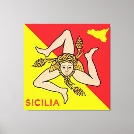 Impressão Em Tela Sicília Bandeira Siciliana da Sicília Trinacria Al