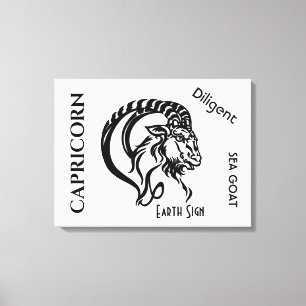 Impressão Em Tela Signo e Símbolo de Capricórnio