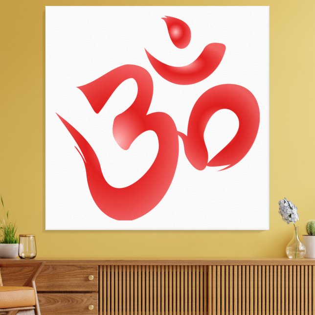 Impressão Em Tela Sílaba Hindu Sagrada Om (Aum) & Imagem Mantra (Insitu(Sala de estar))