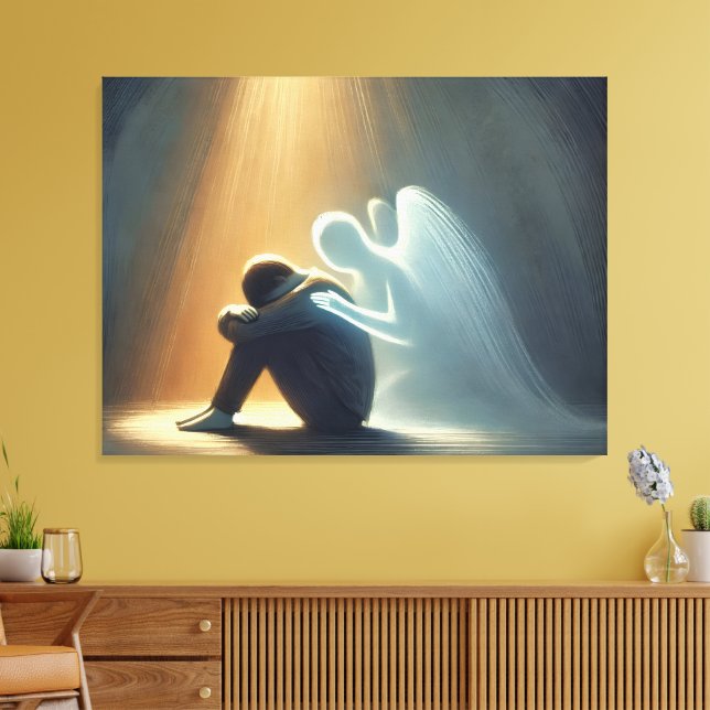 Impressão Em Tela  Silent Comfort Angel of Light Spiritual Healing (Insitu(Sala de estar))