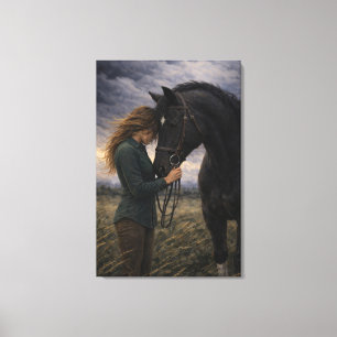 Impressão Em Tela Silent Storm Arte de Cavalo Tela Esticada