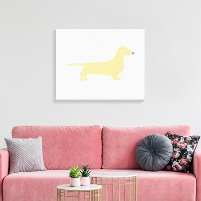 Impressão Em Tela silhueta dachshund (Insitu(Sala de estar))