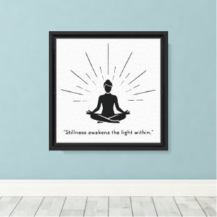 Impressão Em Tela Silhueta de Meditação Radiante