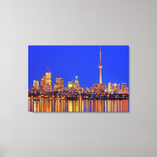 Impressão Em Tela silhueta de Toronto à noite