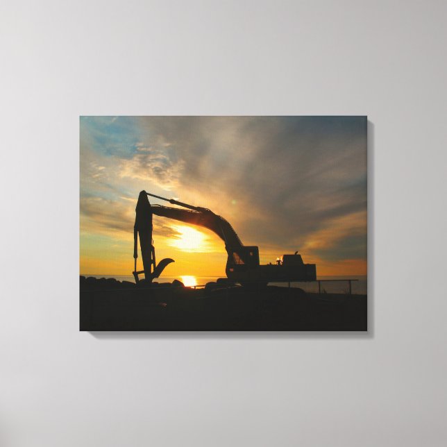 Impressão Em Tela Silhueta nas Ondas (Frente)