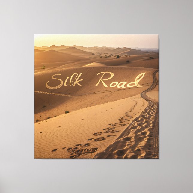 Impressão Em Tela Silk Road Desert Landscape Typography Art (Frente)