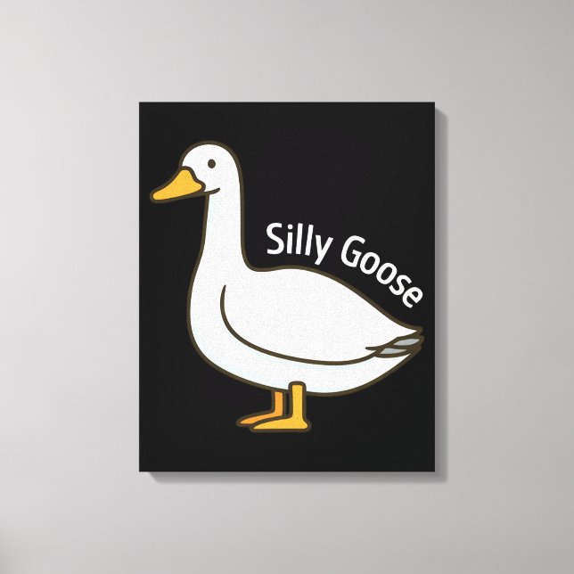 Impressão Em Tela Silly Goose Funny Cartoon Goose (Frente)