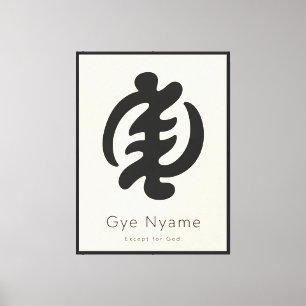 Impressão Em Tela Símbolo Adinkra Gye Nyame   Heri Africano Minimali