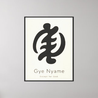 Impressão Em Tela Símbolo Adinkra Gye Nyame | Heri Africano Minimali