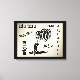 Impressão Em Tela Símbolo Aquarius Zodiac e Símbolo Framandalizados