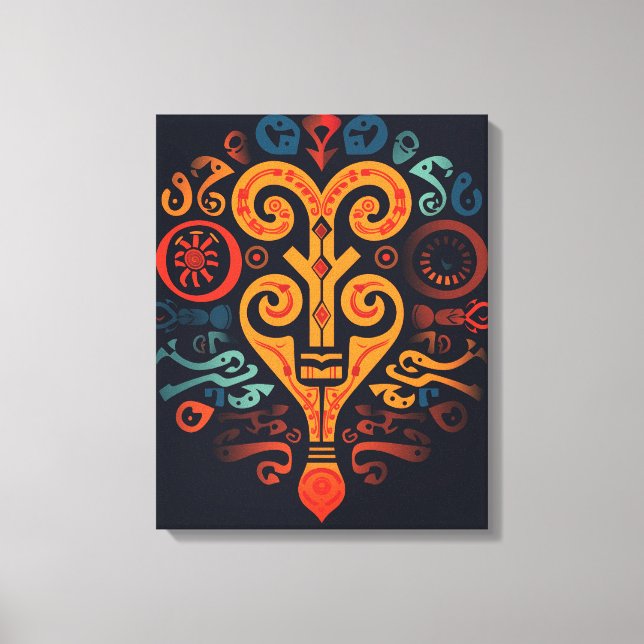 Impressão Em Tela Símbolo de Adinkra (Frente)