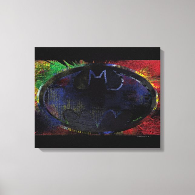 Impressão Em Tela Símbolo de Bat Pintado (Frente)
