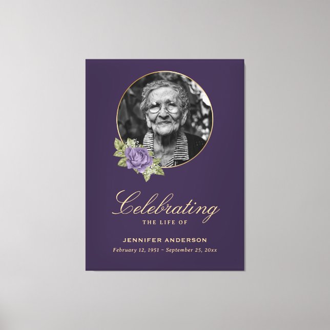 Impressão Em Tela Símbolo de boas-vindas do Funeral Floral Dourado R (Frente)