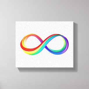 Impressão Em Tela Símbolo de Infinidade Arco-Íris em Camadas