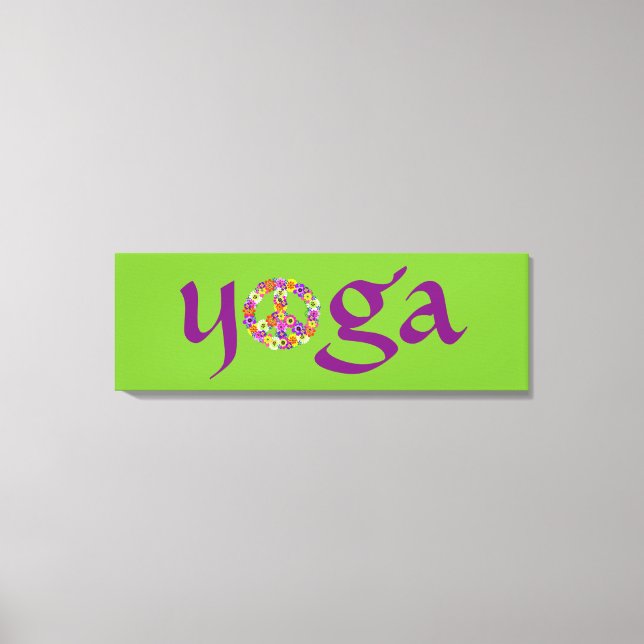 Impressão Em Tela Símbolo de Paz de Yoga Floral (Frente)