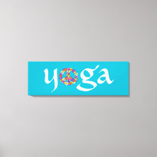 Impressão Em Tela Símbolo de Paz de Yoga Floral