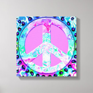 Impressão Em Tela Símbolo de paz psicodélico Abstrato Art