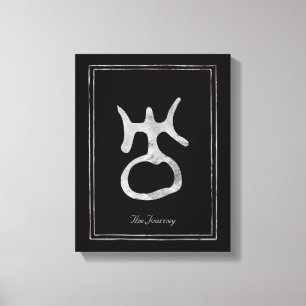 Impressão Em Tela Símbolo do planeta Urano estilizado e prateado Ham