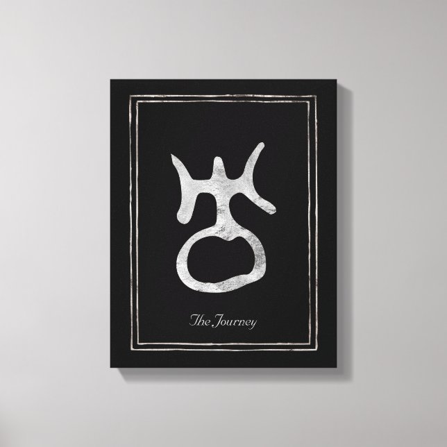 Impressão Em Tela Símbolo do planeta Urano estilizado e prateado Ham (Frente)