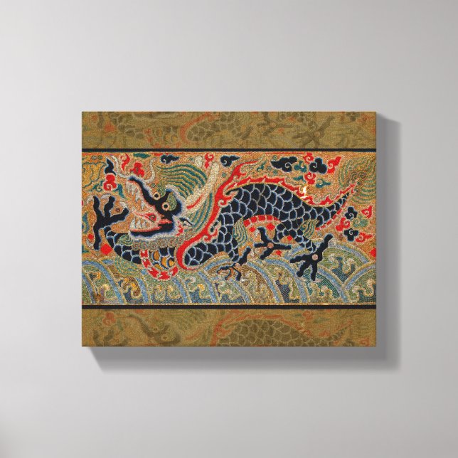 Impressão Em Tela Símbolo Dragão Chinês Antiquado Asiático (Frente)