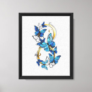 Impressão Em Tela Símbolo infinito de borboletas azuis Morpho