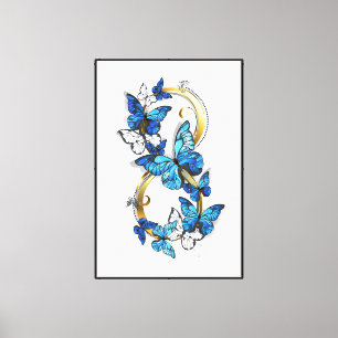 Impressão Em Tela Símbolo infinito de borboletas azuis Morpho