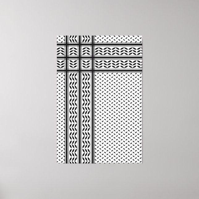 Impressão Em Tela Símbolo Keffiyeh do Padrão de Resistência Palestin (Frente)